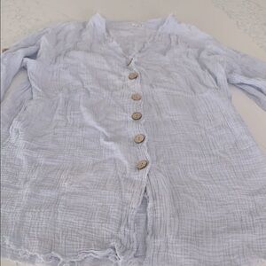 Sassy Hills Fashion Light Blue Button-Up Cardigan